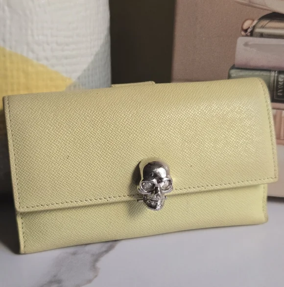 Alexander McQueen Yellow Saffiano Leather Trifold Wallet - Picture 3 of 16